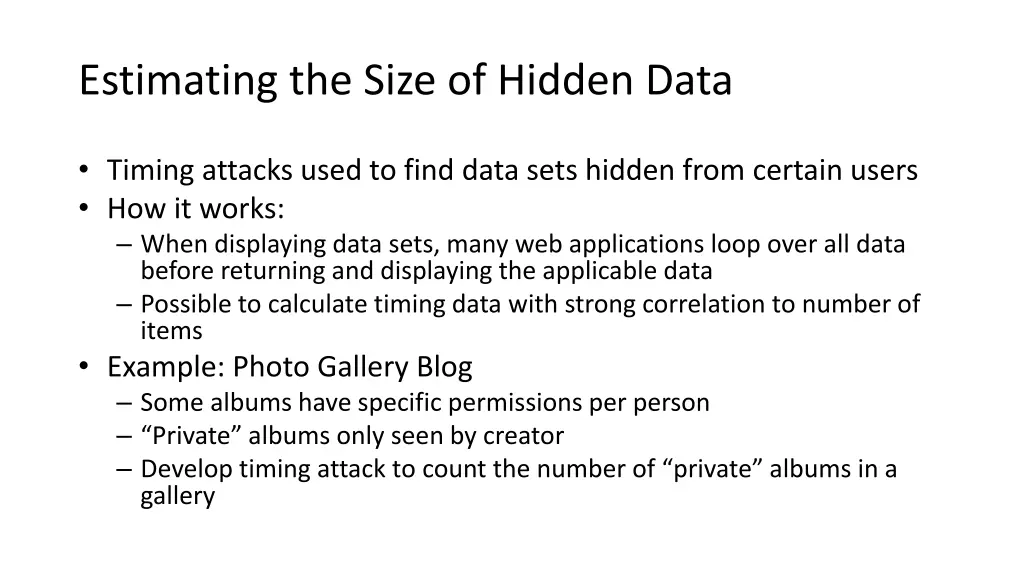 estimating the size of hidden data