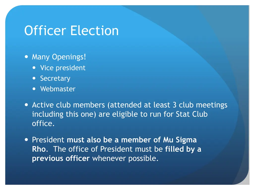 officer election