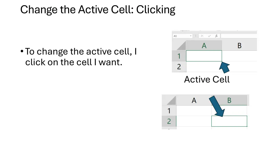 change the active cell clicking