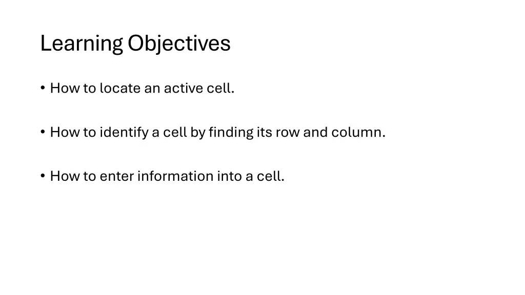 learning objectives