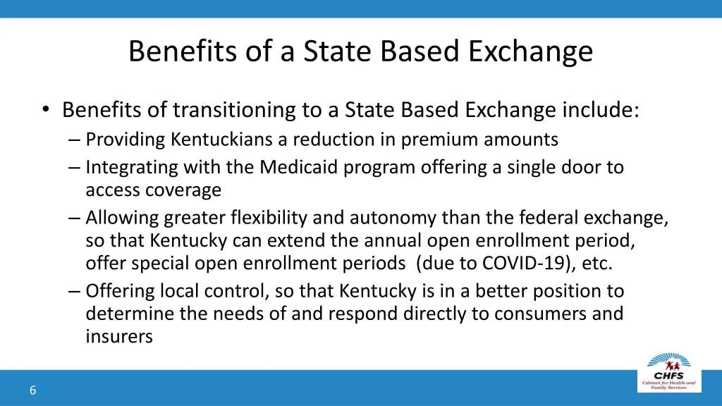 benefits of a state based exchange