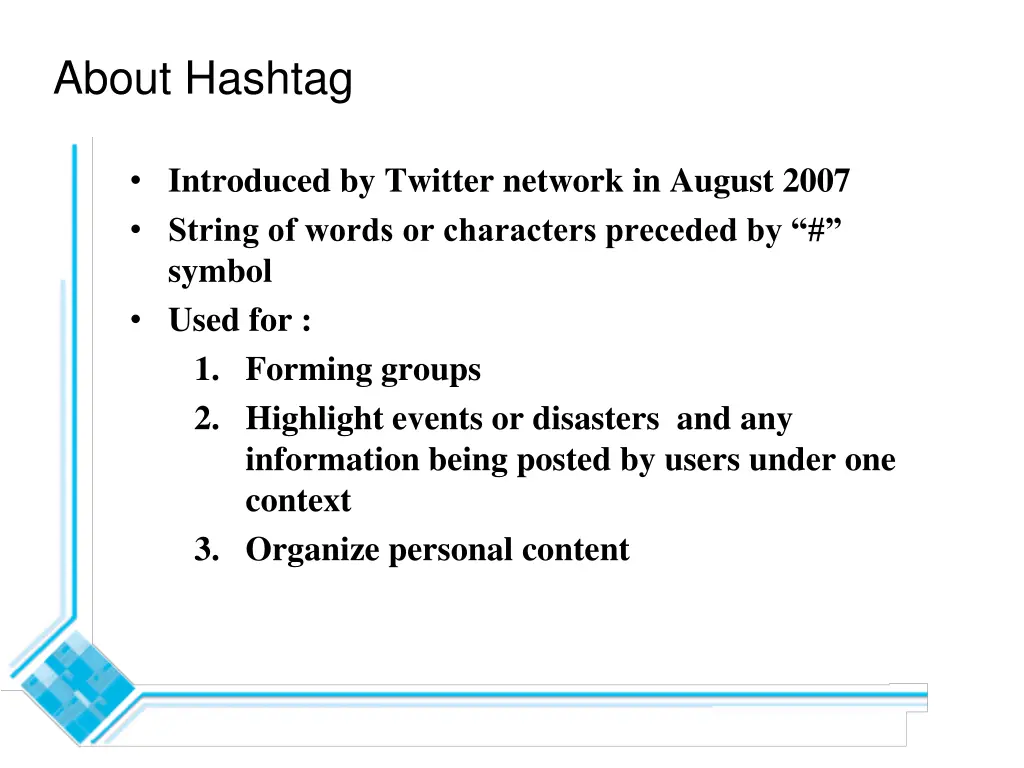 about hashtag
