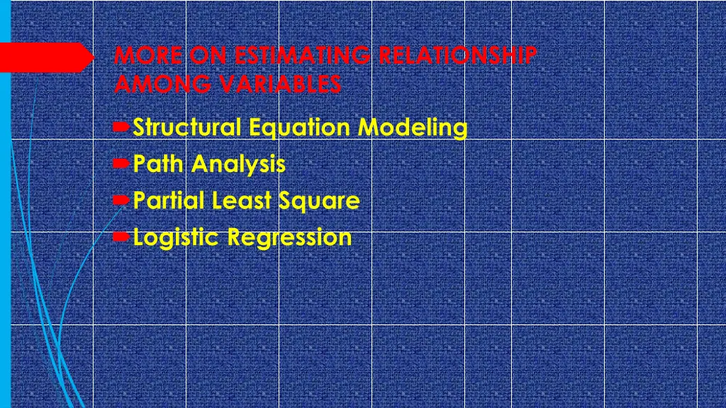 more on estimating relationship among variables