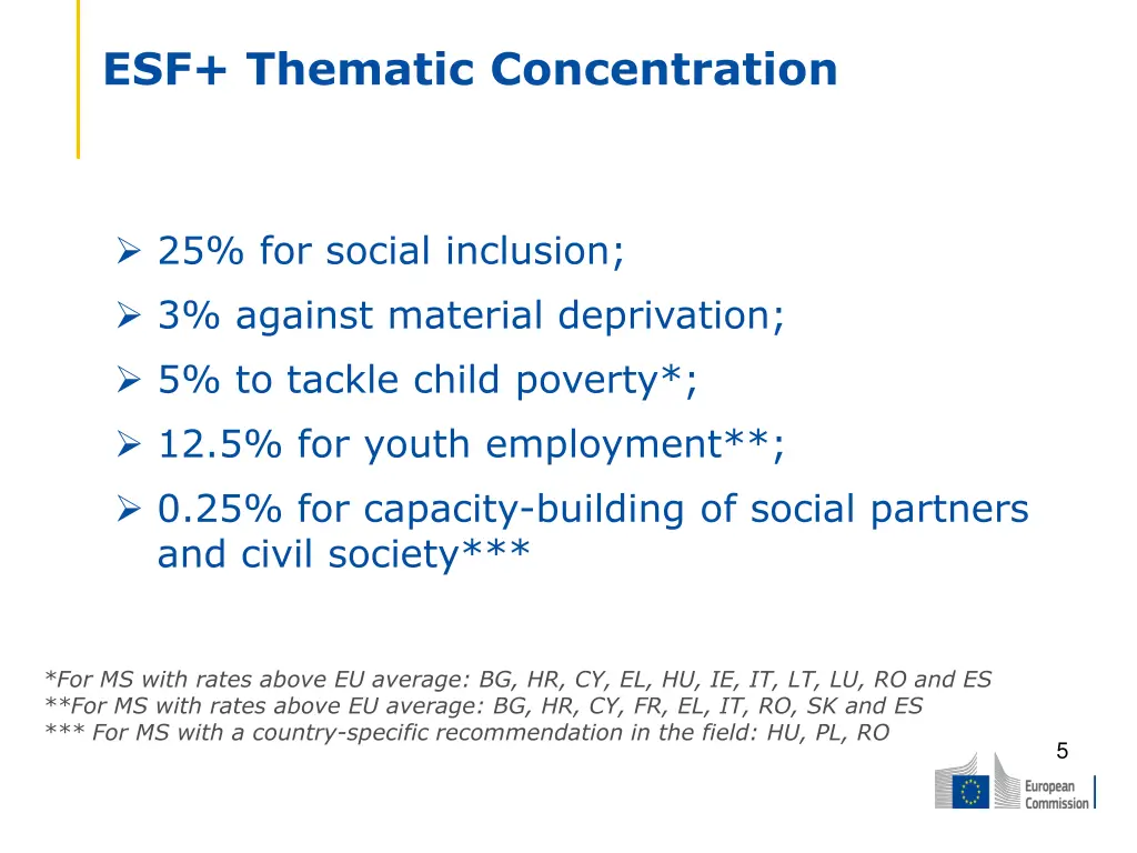 esf thematic concentration