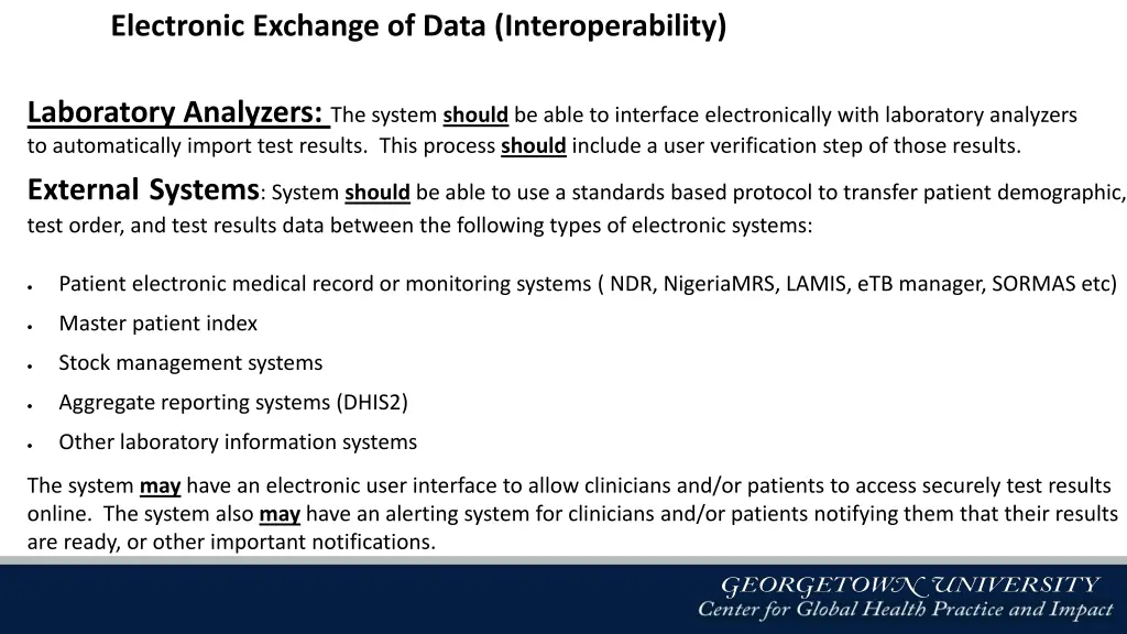 electronic exchange of data interoperability