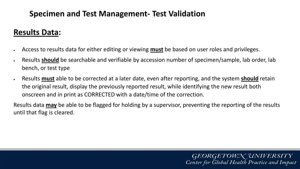 specimen and test management test validation 1