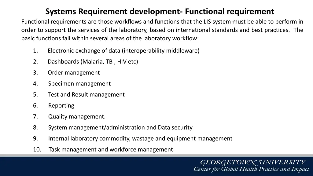 systems requirement development functional