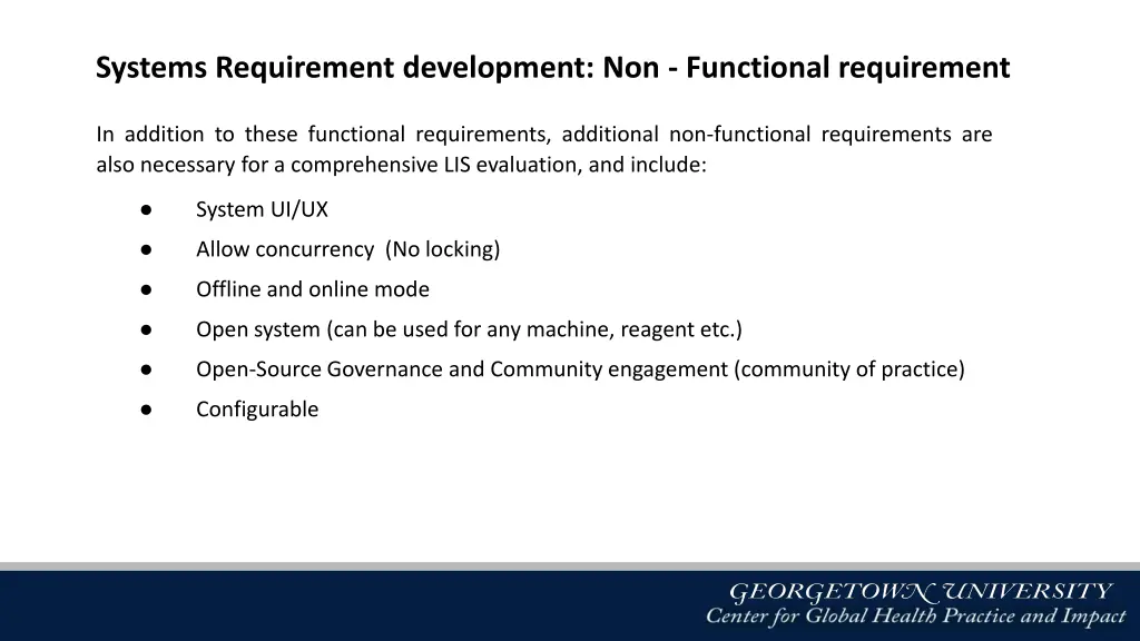 systems requirement development non functional