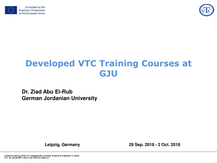 developed vtc training courses at gju