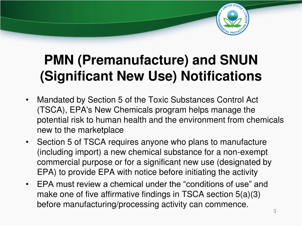pmn premanufacture and snun significant