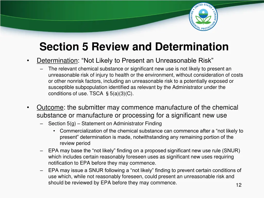 section 5 review and determination 4