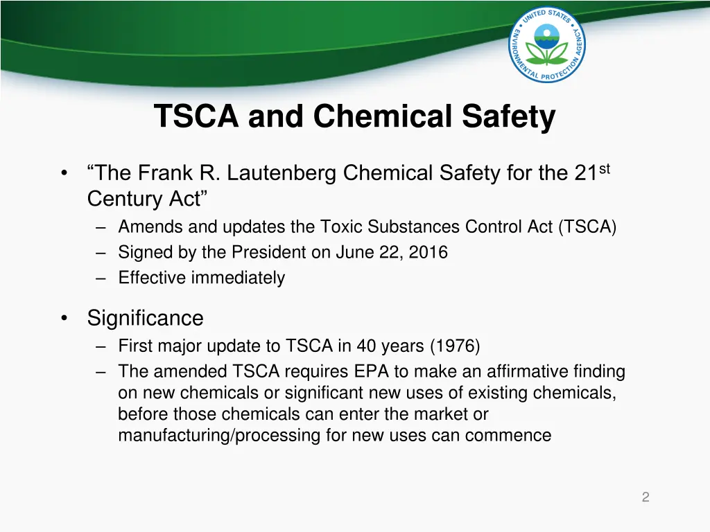 tsca and chemical safety