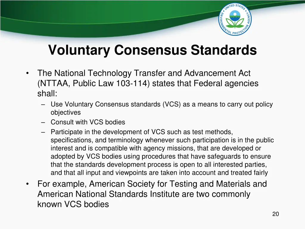 voluntary consensus standards