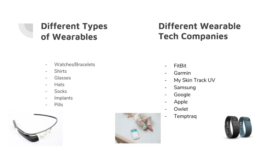 different types of wearables