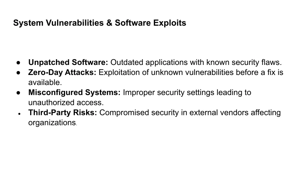 system vulnerabilities software exploits
