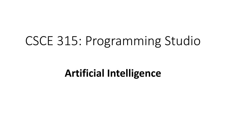 csce 315 programming studio