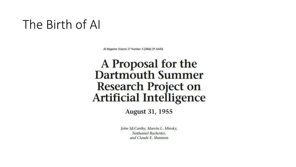 the birth of ai