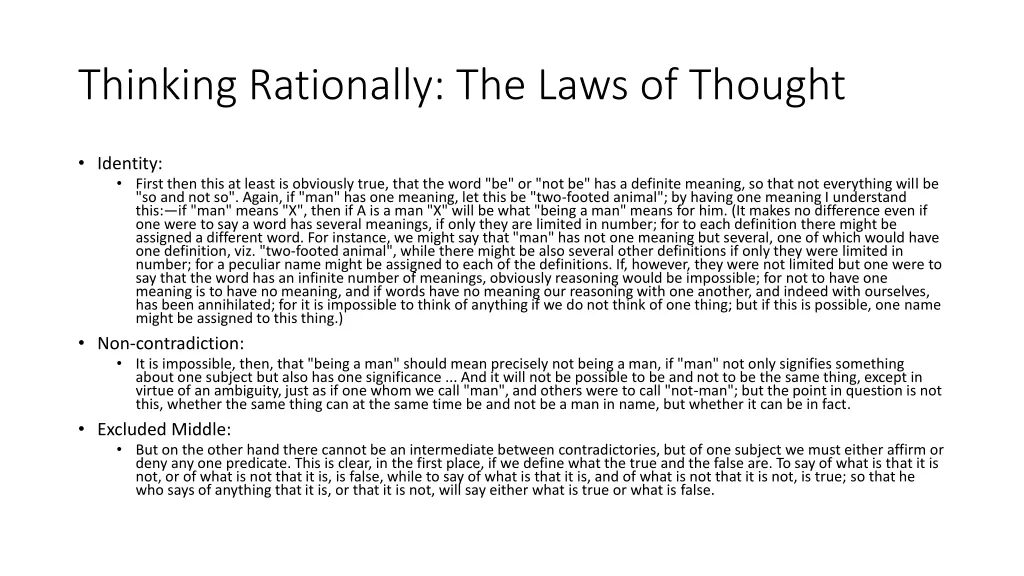 thinking rationally the laws of thought
