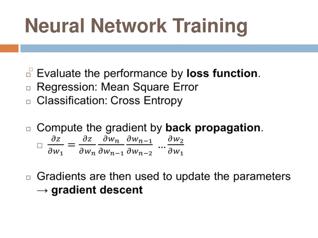 neural network training