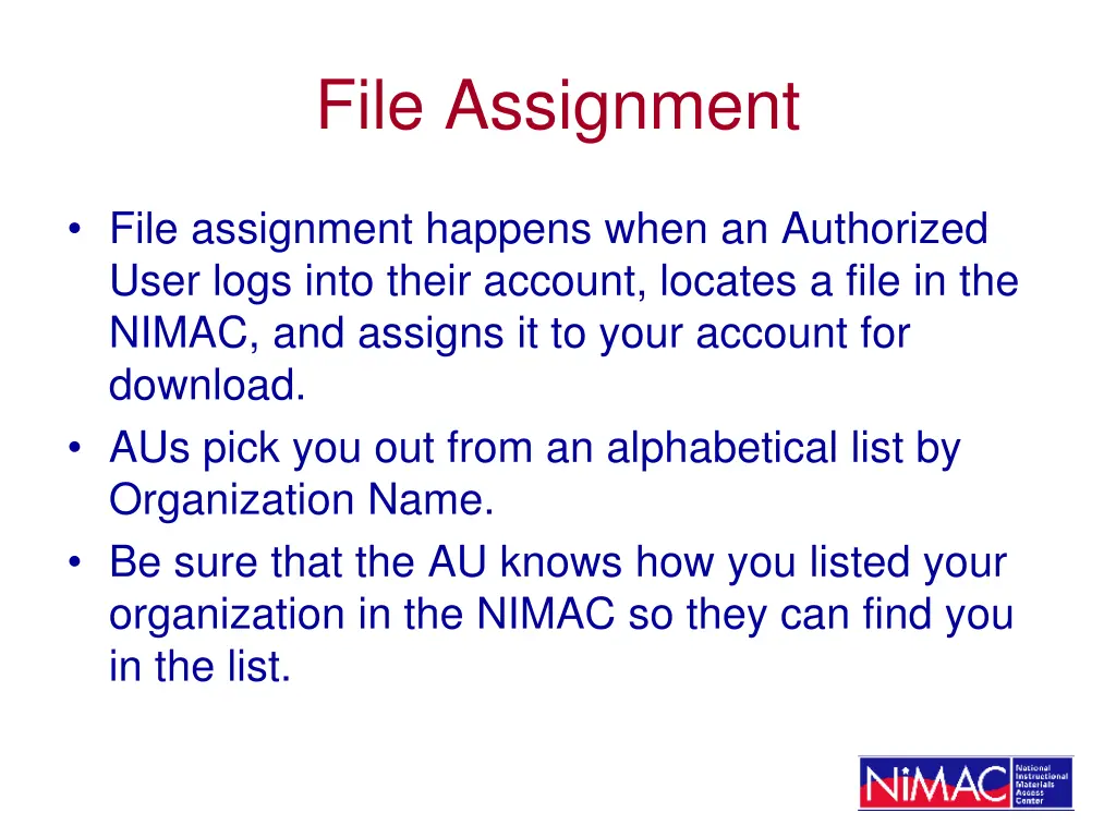 file assignment