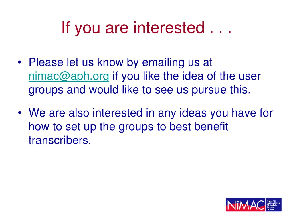 if you are interested