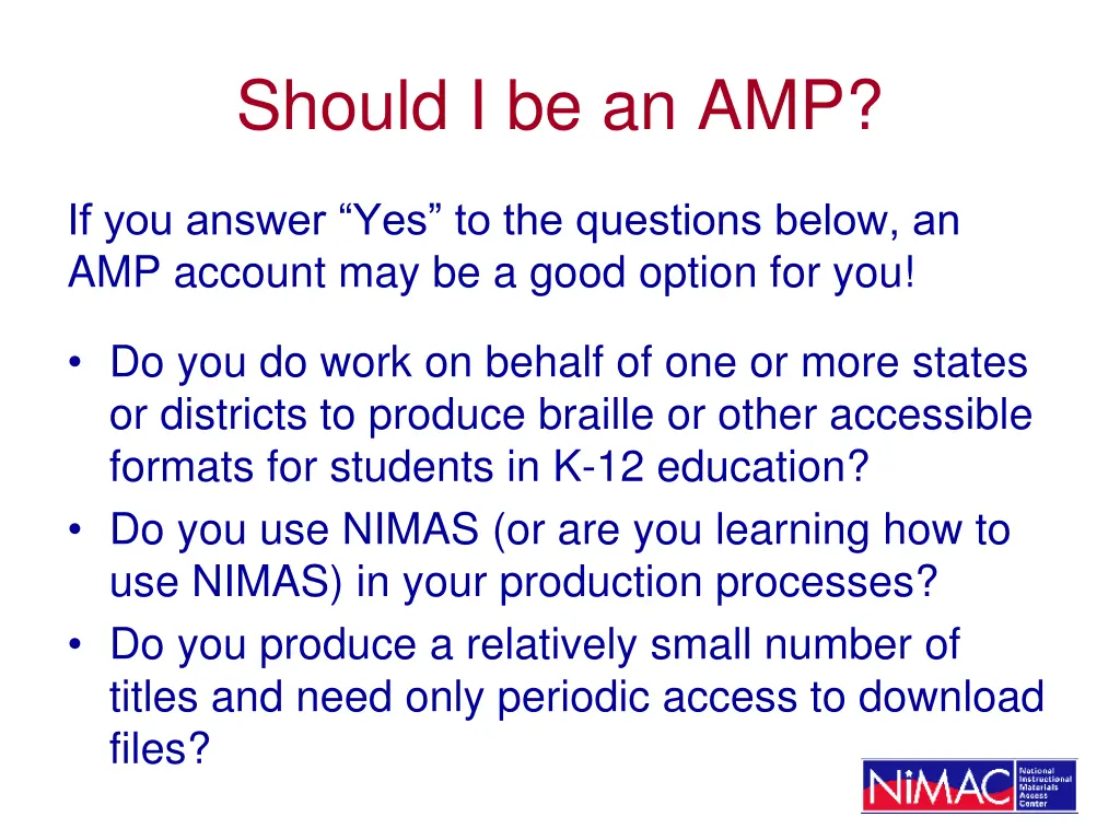 should i be an amp