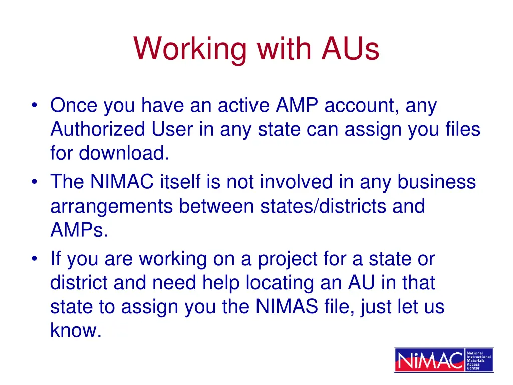 working with aus