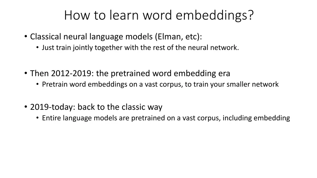 how to learn word embeddings