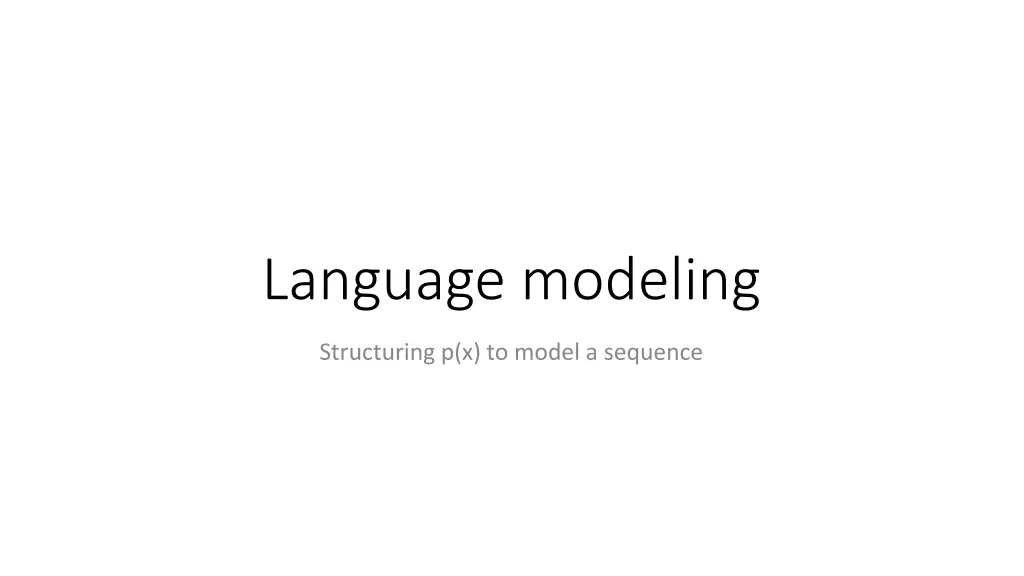 language modeling