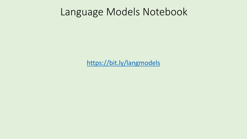 language models notebook