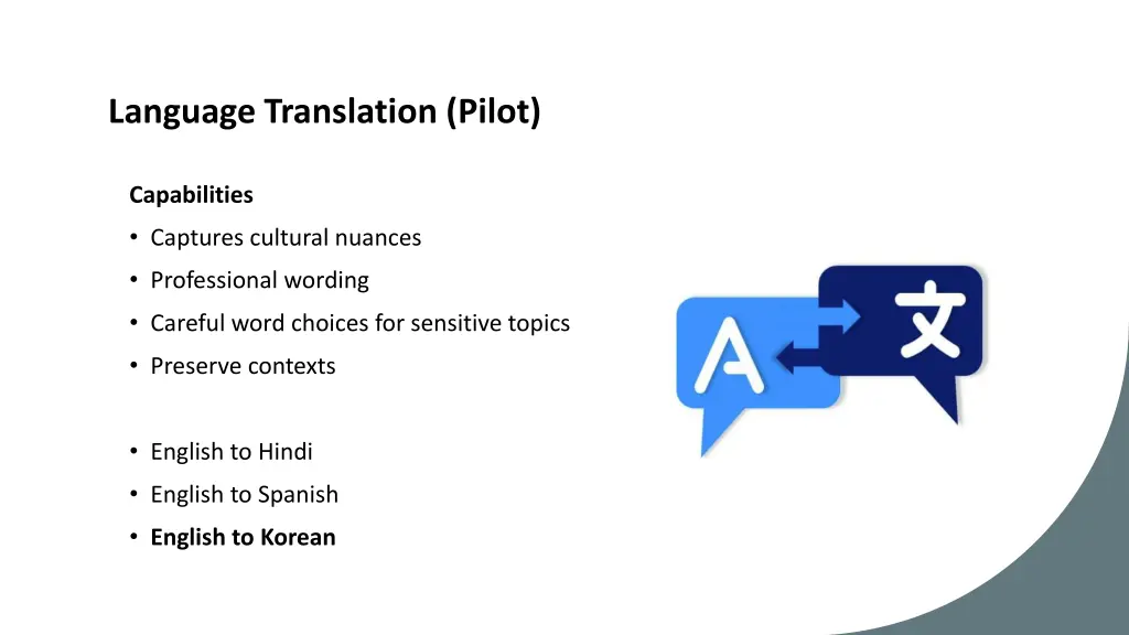 language translation pilot