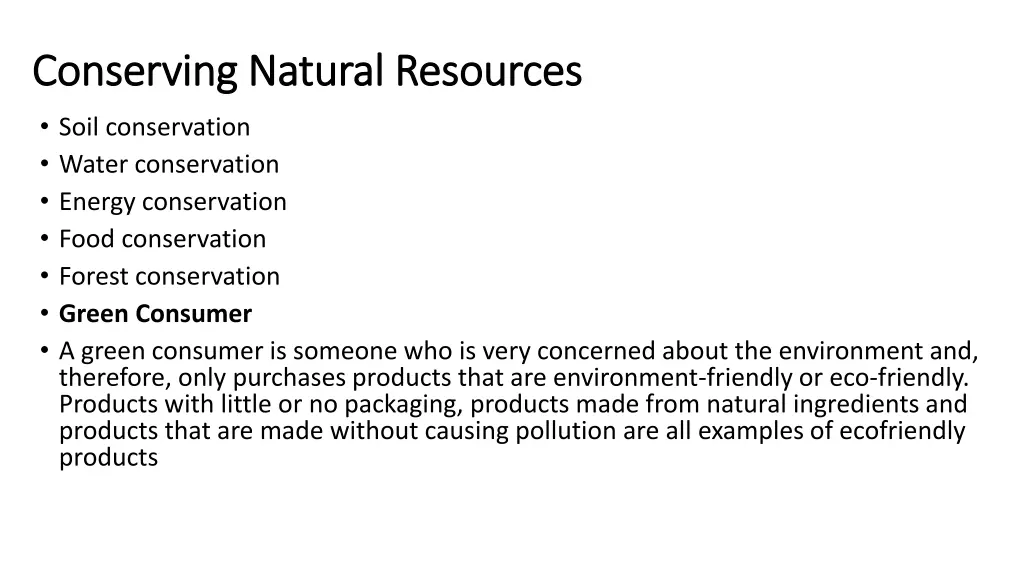 conserving natural resources conserving natural