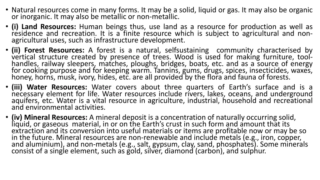 natural resources come in many forms