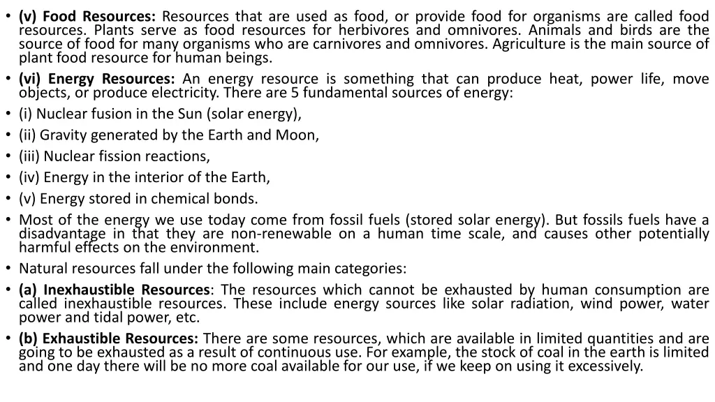 v food resources resources that are used as food