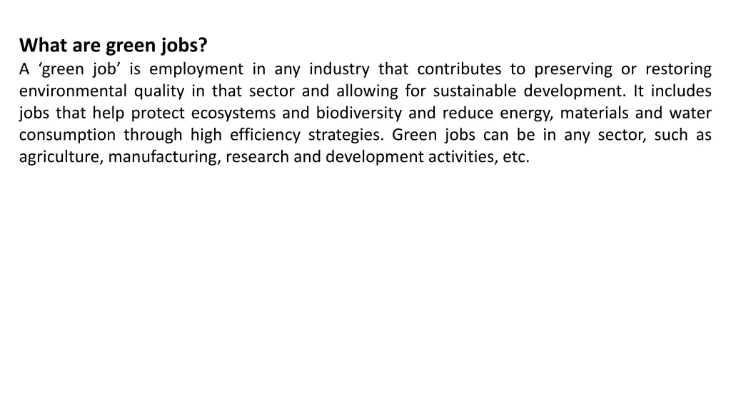 what are green jobs a green job is employment