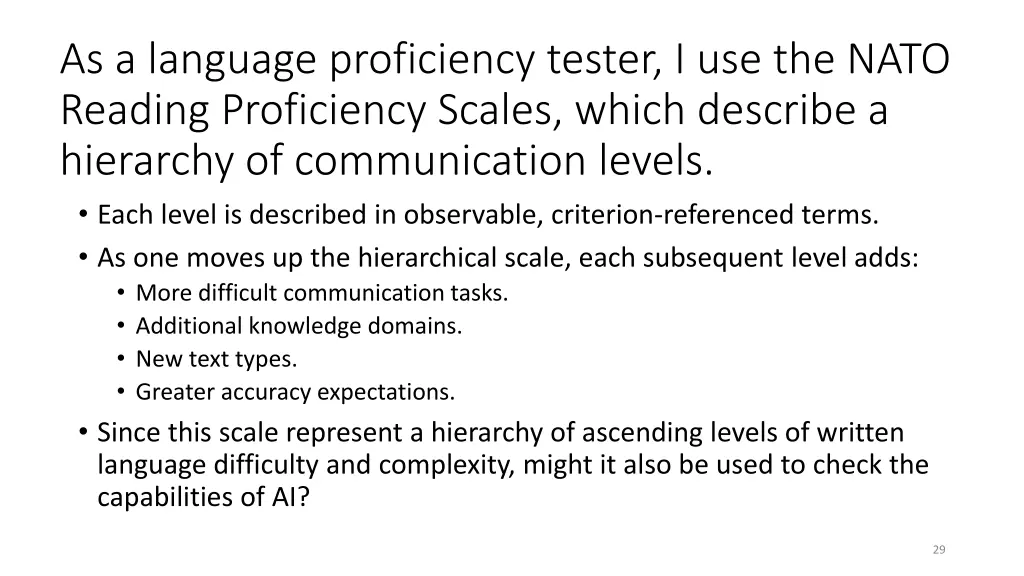 as a language proficiency tester i use the nato