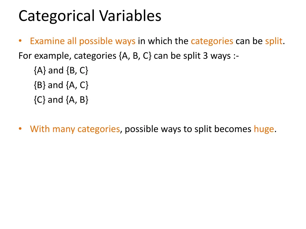 categorical variables