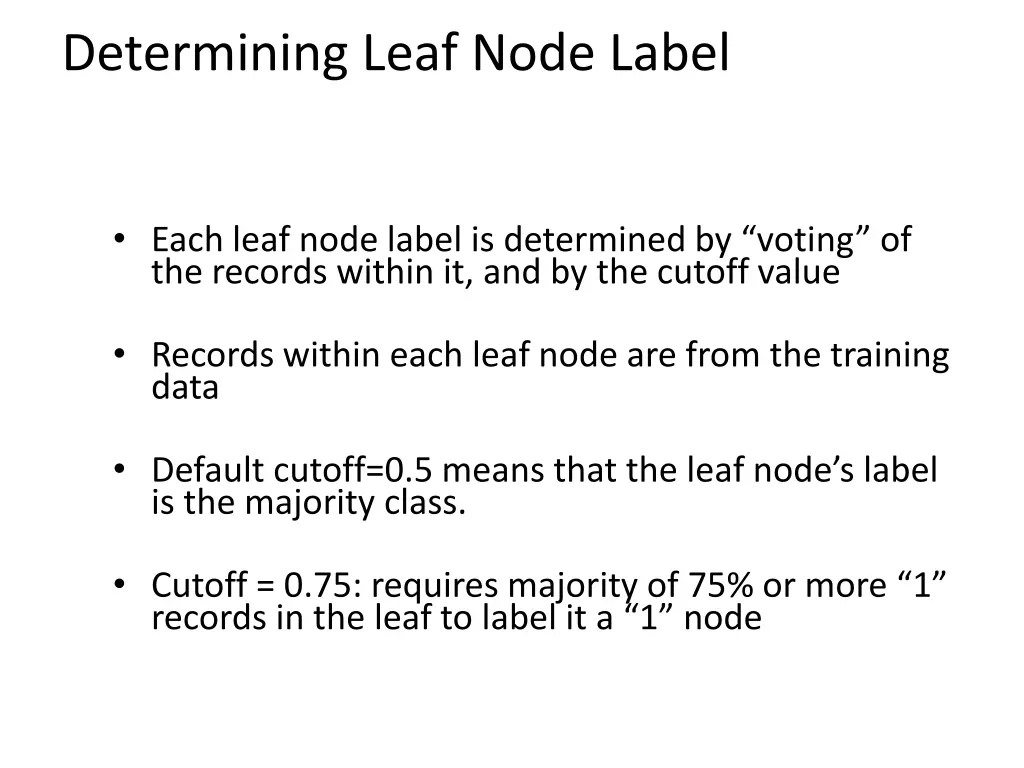 determining leaf node label