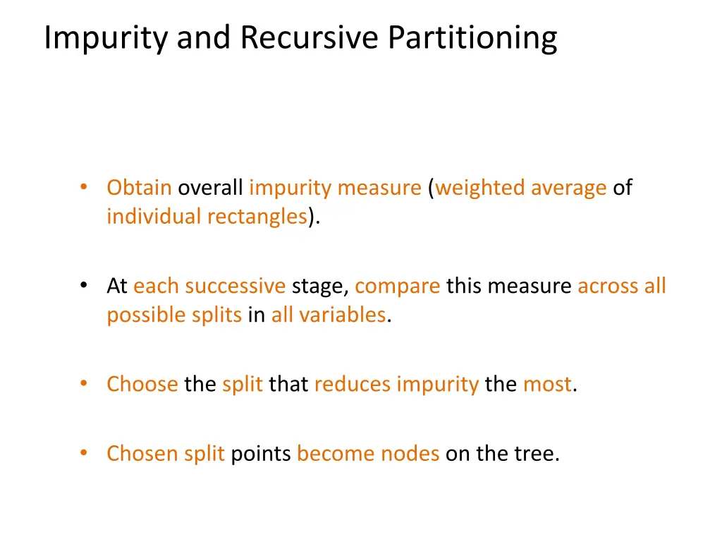 impurity and recursive partitioning