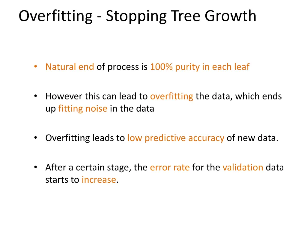 overfitting stopping tree growth