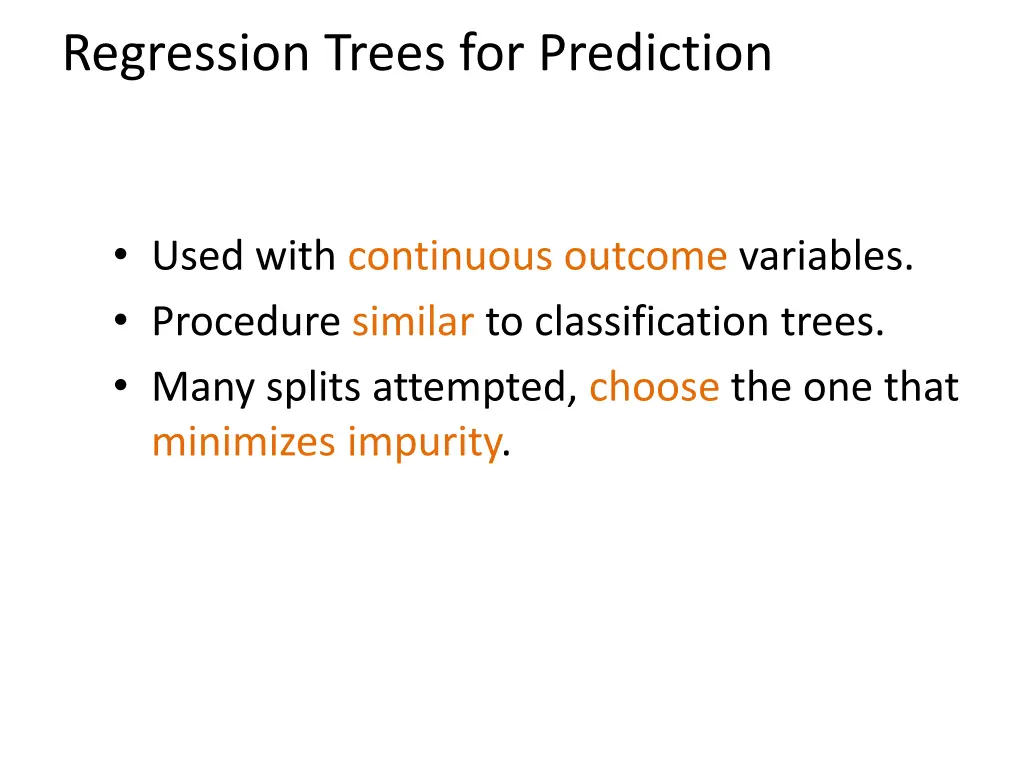 regression trees for prediction