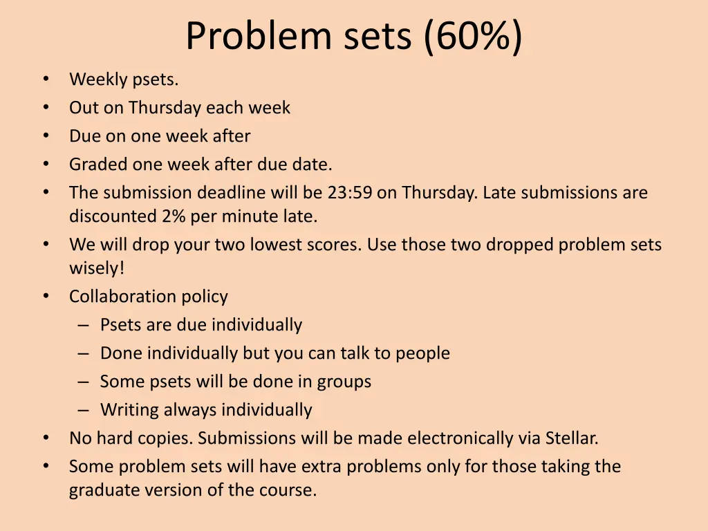 problem sets 60