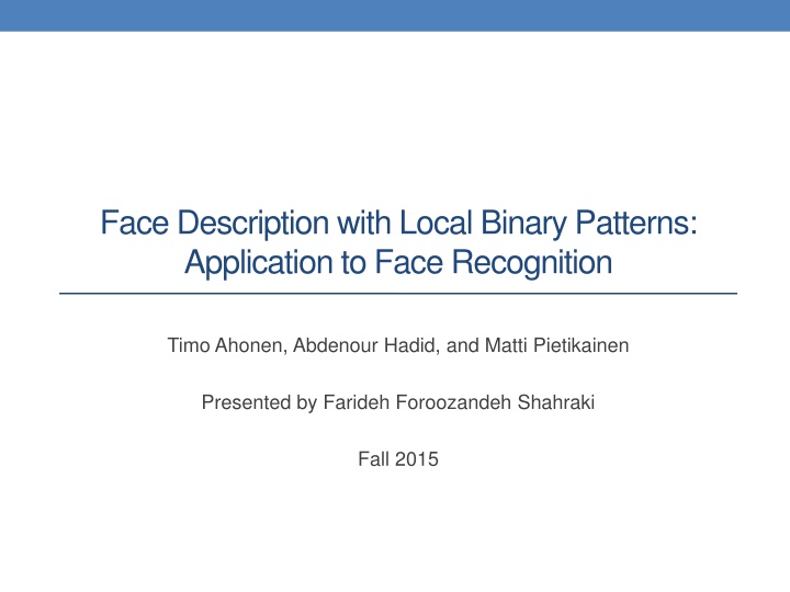 face description with local binary patterns