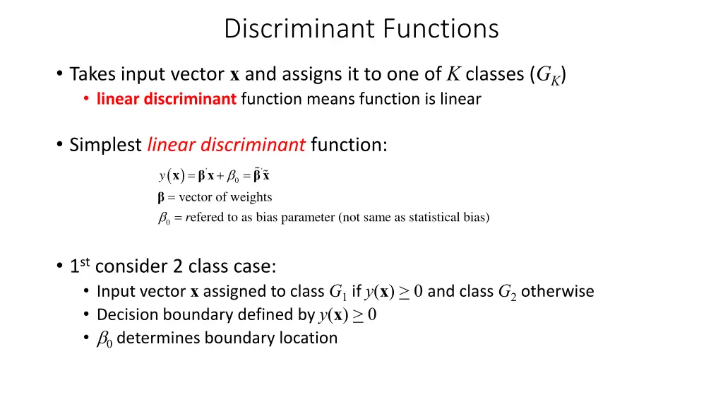 discriminant functions
