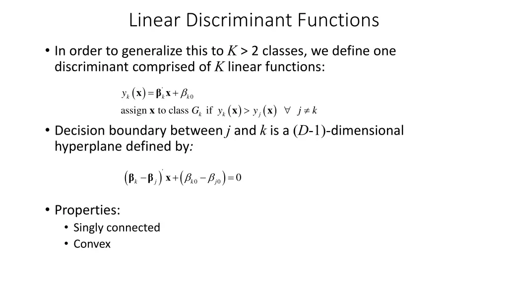 linear discriminant functions
