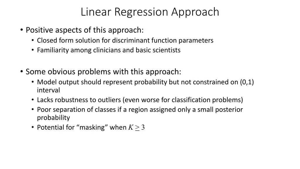 linear regression approach 1