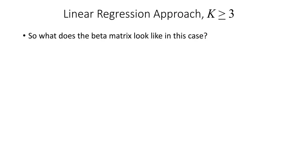 linear regression approach k 3 2