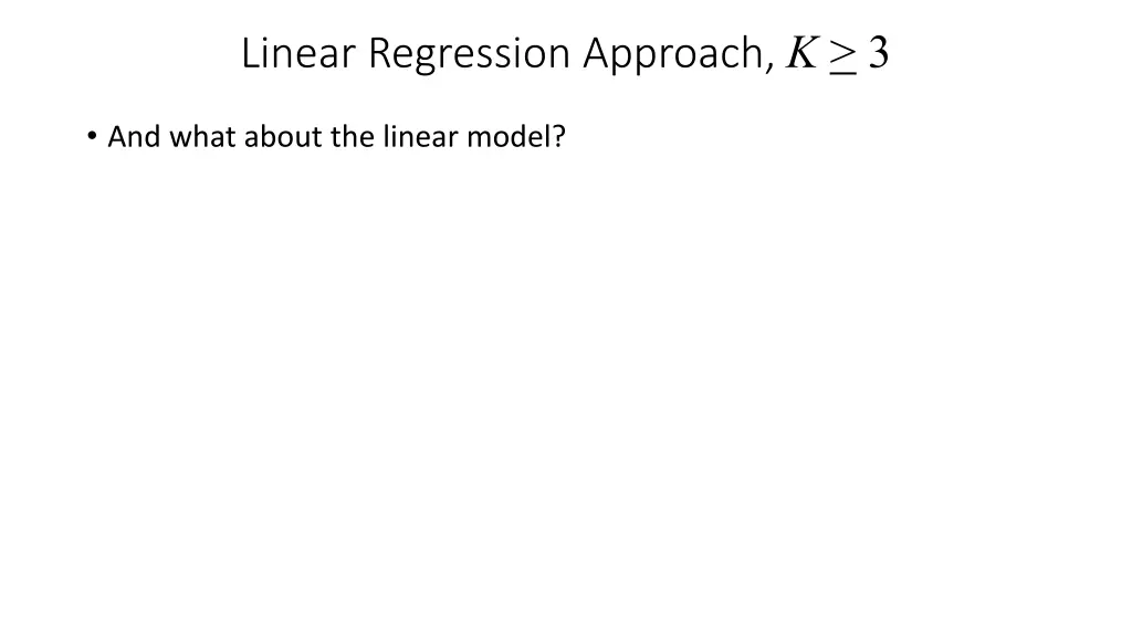 linear regression approach k 3 3