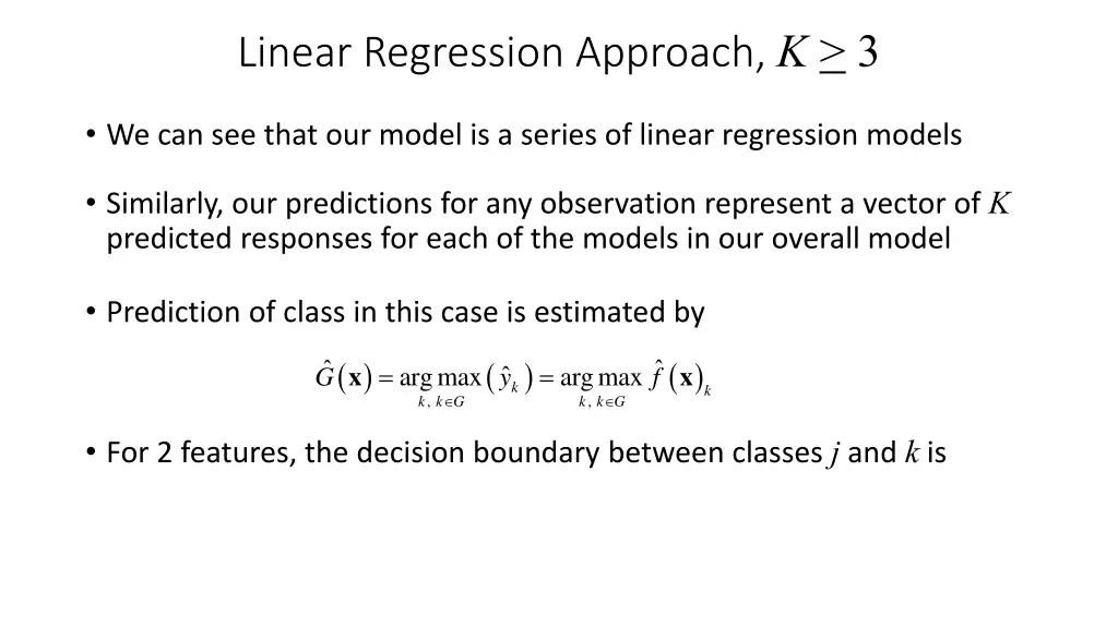 linear regression approach k 3 5