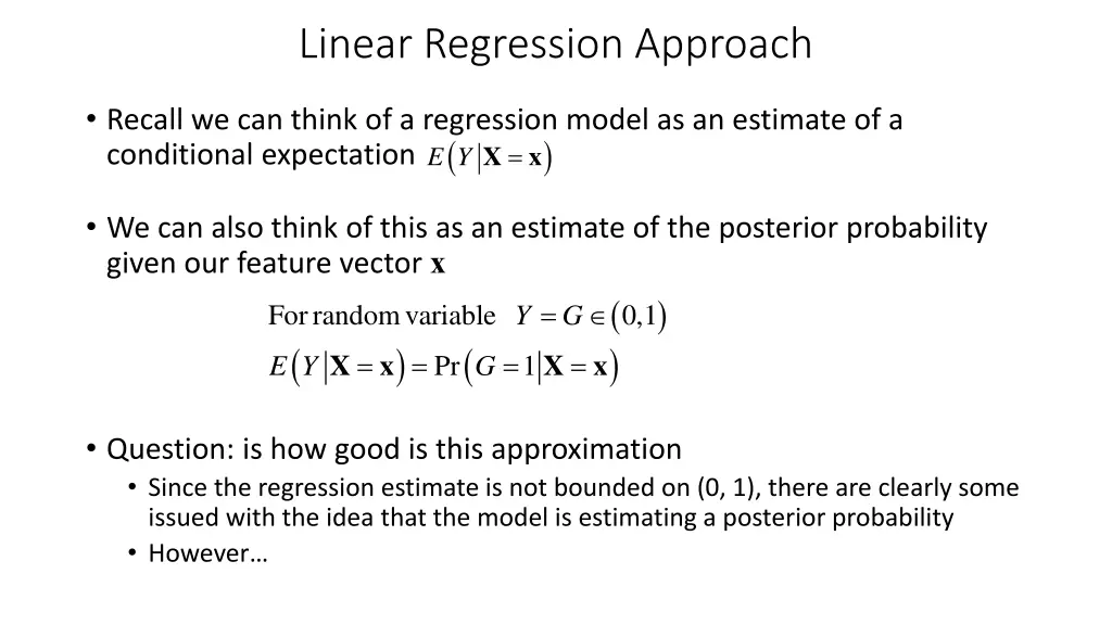linear regression approach